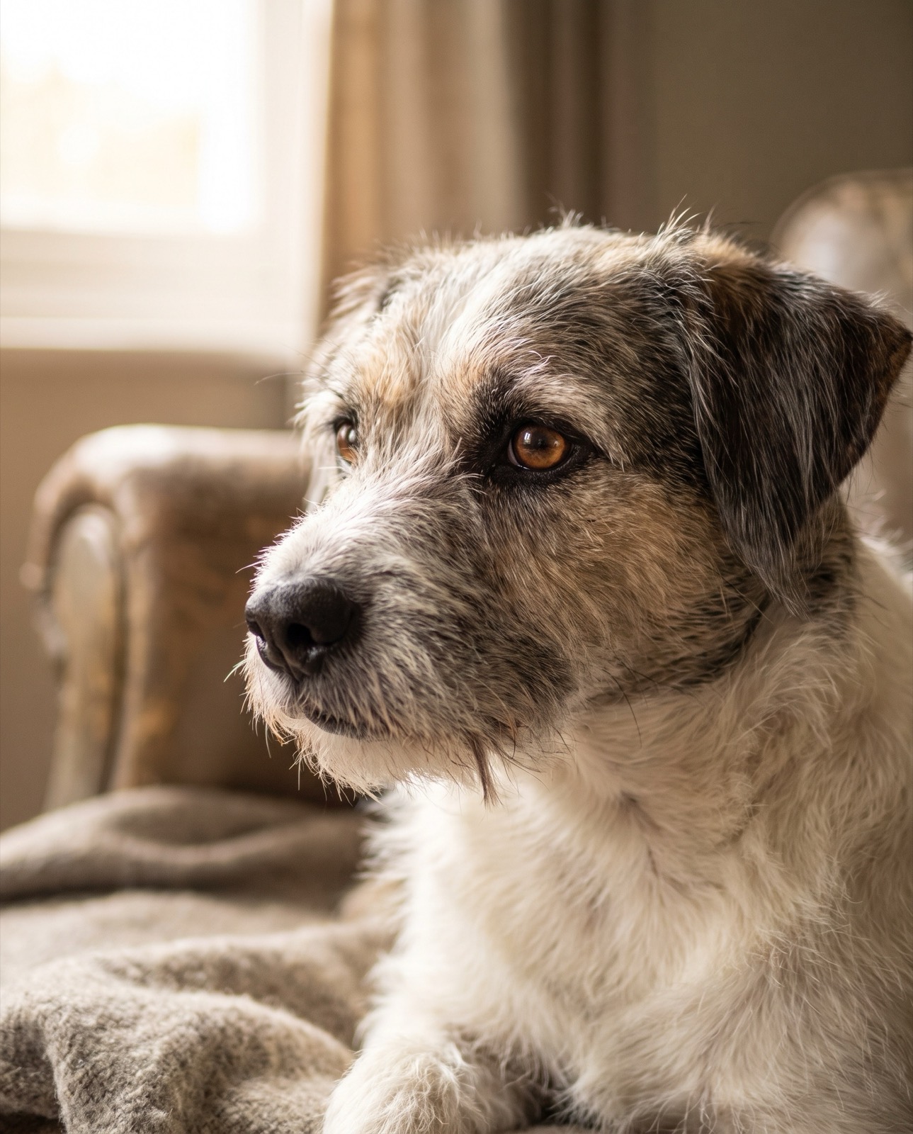 Ruhiges Hundeportrait